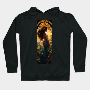 Dawn - Vintage, Mucha, Gilded Age, Art Nouveau, Beautiful Woman Hoodie